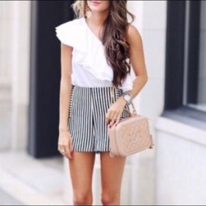 J Crew One Shoulder Ruffle Top